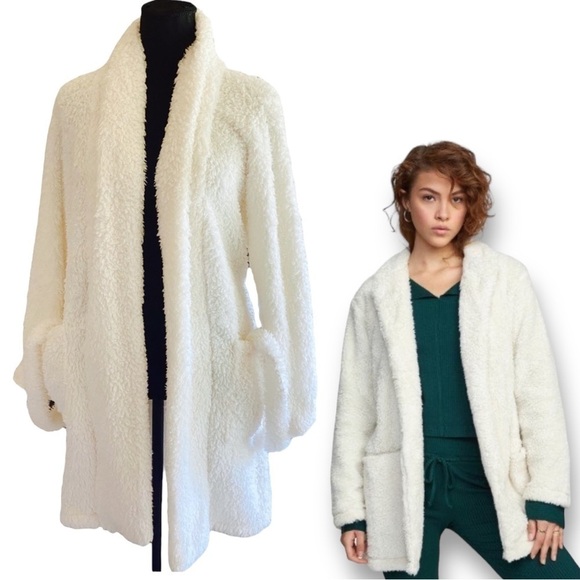SHERPA Belted Cardigan Casual Women’s Size L/XL Color Ivory ECU Belted, Po… - Picture 10 of 13